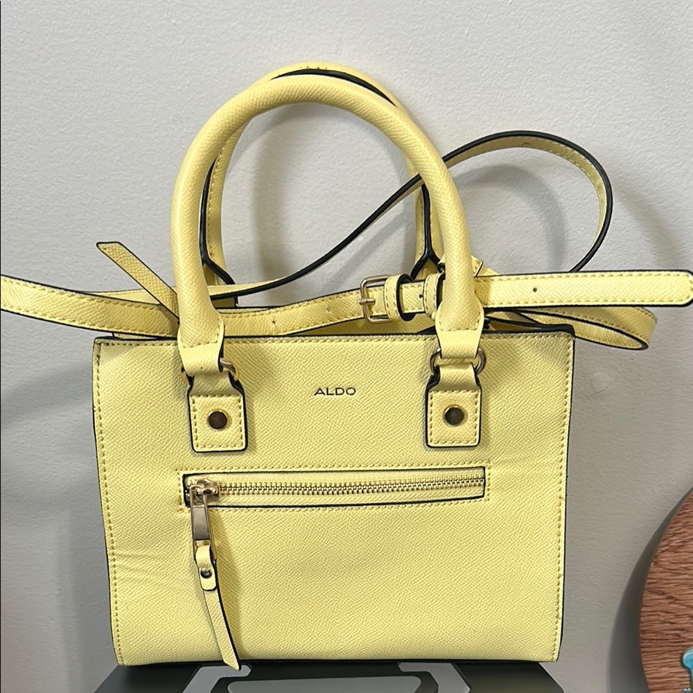 Aldo Yellow Satchel Modern Sophistication